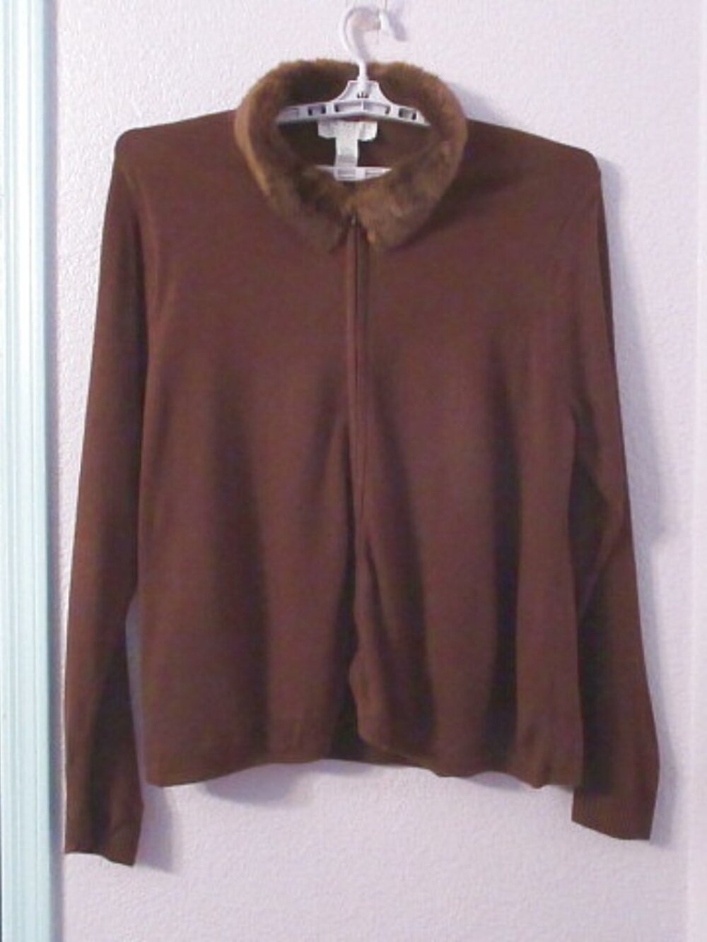 Vtg Maggie Mcnaughton Faux Fur Cardigan 3X Sweater Twin Set Old Money Regency